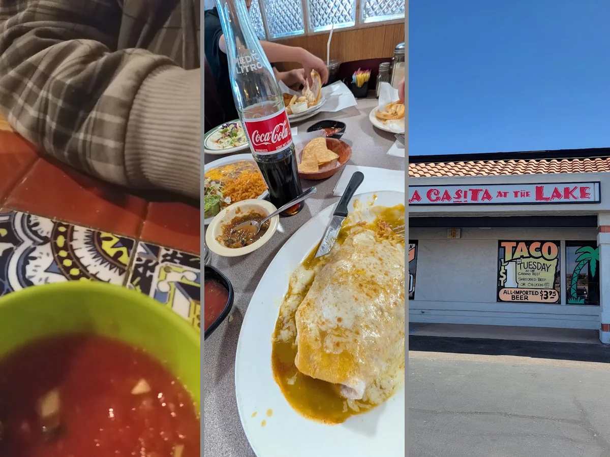 Mexican restaurant interior with table service.