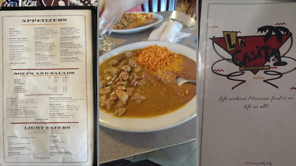 Casual dining tables in a Mexican restaurant.
