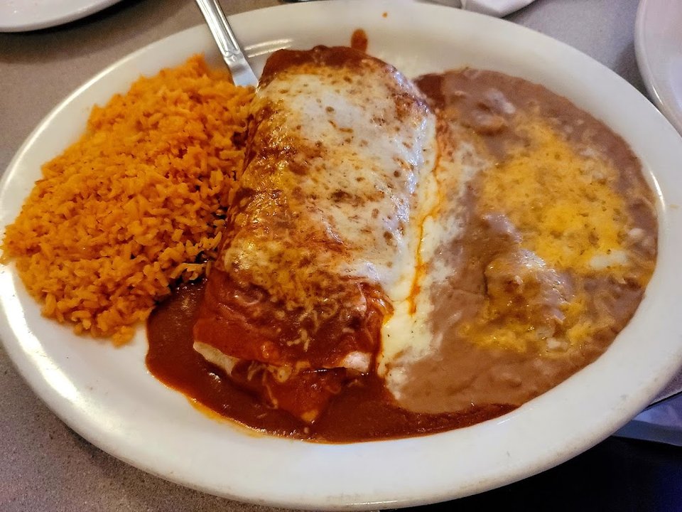 Shredded Beef Burrito Combo Plate