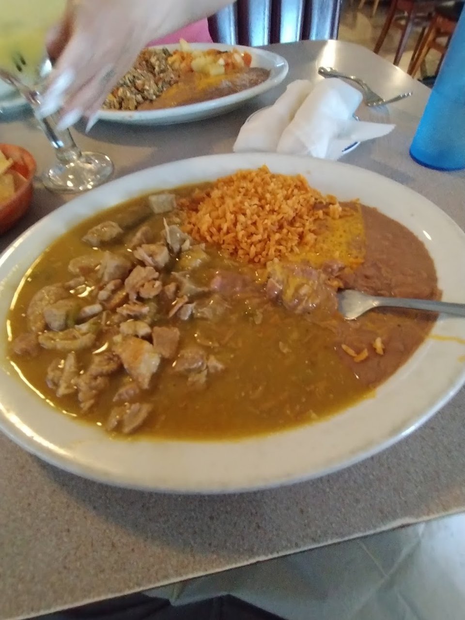 Chile Verde Arroz Y Frijoles